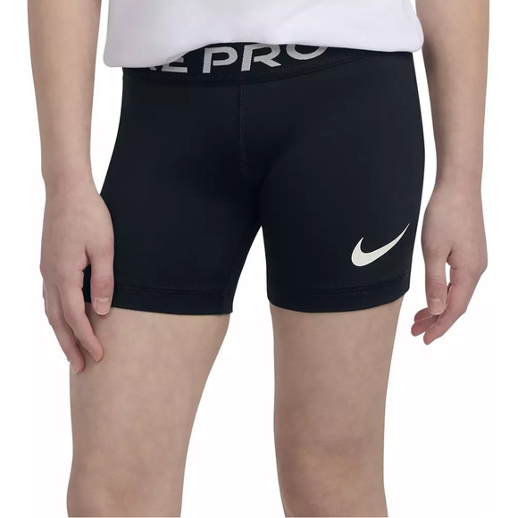 Nike Pro Girl’s Athletic Black Shorts - Picture 2 of 5